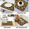 thumbnail image 4 of Washable Rubber Sunflower Cute Floral Dish Drying Mats for Kitchen Counter Home Large Coffee Bar Pad Accessories and Decor for Utensils Stemware 18''x24'', 4 of 7
