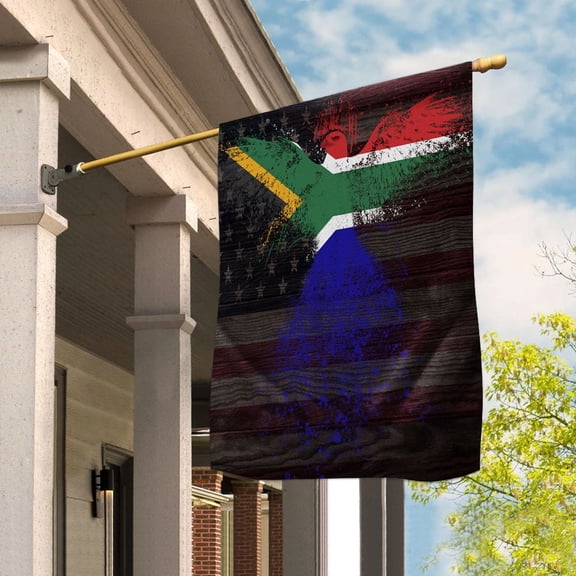 American Flag- South African Flag South Africa US Friendship Forever July 4 Decoration House Flag, Double-Sided Decorative Outdoor Flag, Patriotic Polyester Yard Flag 29.5 x 39.5 in