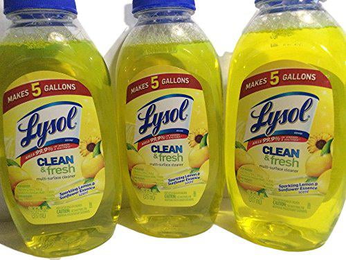 lysol clean & fresh multi-surface cleaner, lemon 10.75 oz, 3-pk