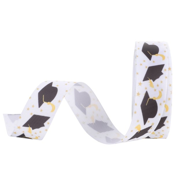 KAKOWELY 1 rollo de cinta con temática de graduación, cinta para envolver regalos, cinta para manualidades, cinta para hacer moños, cinta para embalar