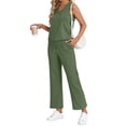 thumbnail image 2 of Fantaslook Womens Two Pieces Sets Summer Outfits Sleeveless Tops and Wide Leg Pants Matching Set Casual Loungewear, 2 of 8
