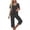 Black#3, variant on Tnhcen Women's Cotton Pajamas Sets Short Sleeve Tops Capri Pants Sleepwear Loungewear with Pockets Homewear Set S-2XL