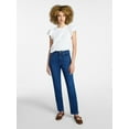 thumbnail image 3 of Time and Tru Women's High Rise Curvy Straight Leg Jeans, 29" Inseam, Sizes 0-22, 3 of 6