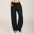 thumbnail image 2 of Husipze Women's Casual Pants Wide Leg High Waisted Lounge Pants Comfy Loose Sports Athletic Trousers with Pockets Black M, 2 of 5