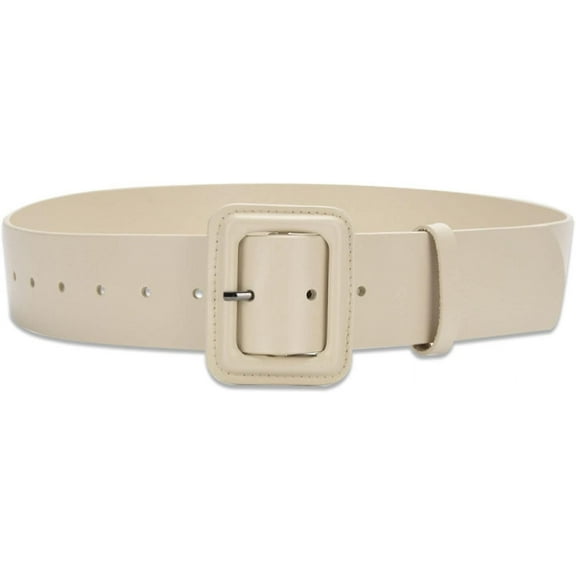 Women Wide Leather Belt Classic Solid Color Large Square Buckle Retro Cinch Belt High Waist Belt For Dress Overcoat