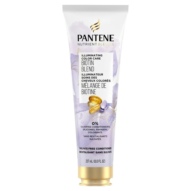 Pantene Sulfate Free Conditioner, Illuminating Hair Color with Biotin, Safe for Color Treated Hair, Nutrient Blends, 237 mL