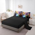thumbnail image 3 of Manfei Celestial Cosmic Clouds 7 Pieces Full Size Bedding Sets,Glowing Stars Dots Full Size Bed in a Bag,Multicolor,Black Reversible, 3 of 7