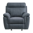 thumbnail image 2 of OakvillePark Columbus Polished Microfiber Upholstered Glider Reclining Chair, Blue, 2 of 7