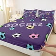 thumbnail image 3 of Homewish Kids Soccer Game Twin Sheet Sets,Colorful Football Twin Fitted Sheet,Sport Theme Flat Sheet For Boys,Microfiber Bedroom Decor,3 Pieces, 3 of 7
