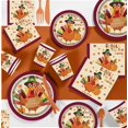 thumbnail image 3 of PAMMYAN HARVEST TURKEY Paper plate set AFN1for 25, Plate for kIds and Thanksgiving Dinner Fall Autumn Harvest Holiday Party, Disposable Paper Dinner Plates Dessert Plates and Napkins, 3 of 3