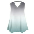 thumbnail image 3 of USSUMA Summer Tops for Women 2025 Womens Tank Tops Sleeveless V Neck Loose Plus Size Tops for Women Printed Gradient Elegant Tops Comfortable Blouse Date Gray Holiday Deals Tank Top for Women Xxxxl, 3 of 5