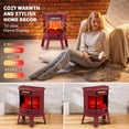 thumbnail image 2 of 22 in Freestanding Fireplace Stove Infrared Fireplace RealSmart with 3D Flame Effect Remote Control, Timer, Overheating Protection Heater for Indoor Use Black (Christmas Red), 2 of 7
