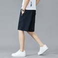 thumbnail image 4 of SWSMCLT Men's Cotton Cargo Shorts Mid Rise Shorts Gym Cargo Elastic Casual Bermuda Walking Shorts Knee Length Pocket Black 38, 4 of 4