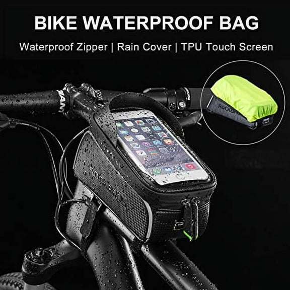 Bike Phone Front Frame Bag Bicycle Bag Waterproof Bike Phone Mount Top Tube Bag Bike Phone Case Holder Accessories Cycling Pouch Compatible with iPhone 11 XS Max XR Fit 6.5&rdquo;