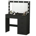 thumbnail image 6 of Caulitar Vanity Table with 5 Drawers Vanity Desk Set with Large LED Lighted Mirror for Bedroom Makeup Table Black, 6 of 11