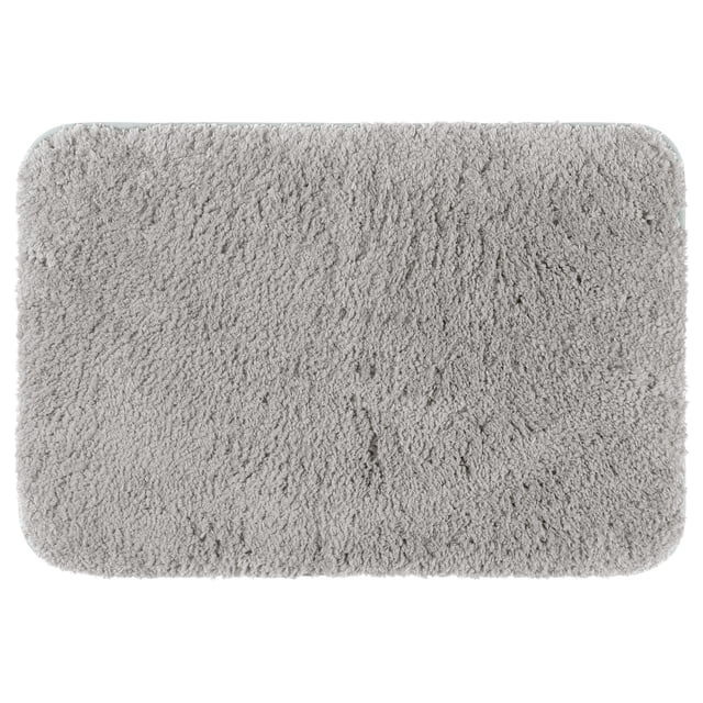 REGALWOVEN Alfombra de baño antideslizante suave y esponjosa para baño gris claro 16" x 24"