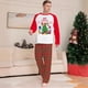 thumbnail image 4 of Conjunto familiar suave de Navidad con dibujos animados a cuadros rojos, pijama familiar de manga larga para Navidad, 4 of 5