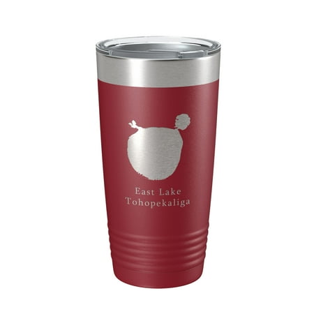 

East Lake Tohopekaliga Map Tumbler Travel Mug Insulated Laser Engraved Coffee Cup Florida 20 oz Maroon