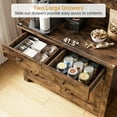 thumbnail image 6 of Kitchen Pantry Cabinet, Farmhouse Hutch Cabinet with Buffet Cupboard, 63in Tall Storage Cabinet with Adjustable Shelves & Anti-tip Design for Kitchen Dining Living Room - Rustic Brown, 6 of 8