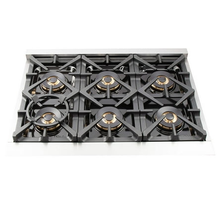 Forno Appliances - Capriasca Alta Qualita 6.58 Cu. Ft. Freestanding Double Oven Dual Fuel Electric Range with Convection Oven - Silver