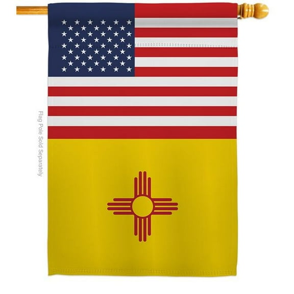 Americana Home & Garden H140786-BO 28 x 40 in. USA New Mexico American State Vertical House Flag with Double-Sided Decorative Banner Garden Yard Gift