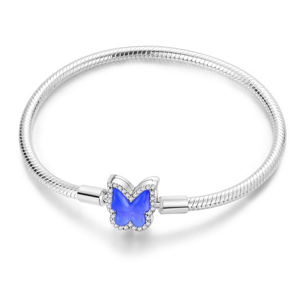 2024 925 Sterling Silver Luminous Butterfly Moon Bracelet Fit Original Charm Beads DIY Women Design Jewelry For Women