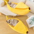 thumbnail image 2 of 2X Cama de PláTano para Gatos, Cama para Mascotas, Cama Suave para Gatos, Cama Encantadora para Gatos, Conejos y Perros PequeñOs, Color Amarillo, 2 of 5