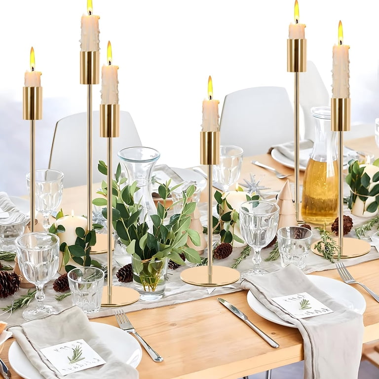 Hidawn Gold Metal Taper Candlestick Holders, 6-Pack photo 6