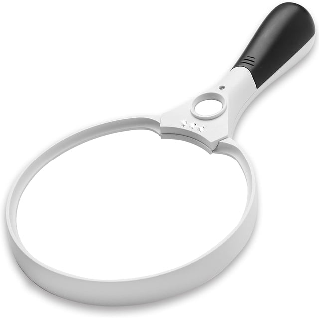 Lupa grande con luz LED - Lentes de aumento 2X 4X 25X - La mejor lupa gigante con luz para leer, explorar, inspeccionar, mapas del mundo, periódicos y joyas