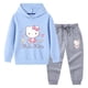 thumbnail image 3 of Hello Kitty-suéter con capucha y cuello alto para niños, pantalones de dos piezas con dibujos animados para niño, traje deportivo informal de manga larga de algodón puro, 3 of 5