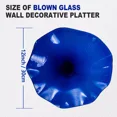 thumbnail image 5 of Longree 1PC Modern Hand Blown Gass Wall Art Platter, 12 Inch Diameter, Dark Blue Accent, 5 of 8