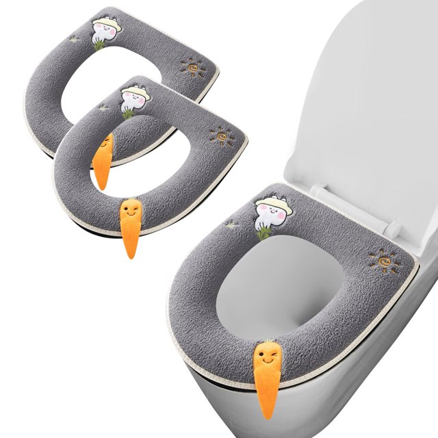 2 fundas de inodoro universales para todas las estaciones con asas, cojines de inodoro, cojín tipo cremallera