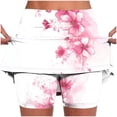 thumbnail image 2 of Tennis Skirts for Women Plus Size High Waist Tummy Control Skort Lightweight Floral Print Golf Workout Spandex Skirted Shorts Size S-4XL, 2 of 7