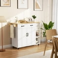 thumbnail image 1 of BeesClover Kitchen Island with Storage,Rolling Kitchen Island Cart with Drop Leaf,Kitchen Cabinet On Wheels with 3 Open Spice Rack and Towel Rack,Door Cabinet,2 Drawers for Kitchen, 1 of 9