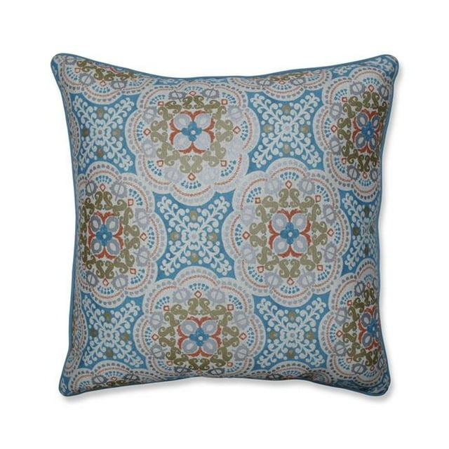 Pillow Perfect 619651 25 in. Coussin de Sol Aqua Astrid Extérieur et Intérieur&44; Bleu