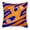 Letter Y, variant on Monogram Initial Y Tiger Stripe Blue and White Fabric Decorative Pillow 14 x 14 in.