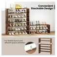 thumbnail image 5 of WDZS 3-in-1 Vertical Shoe Rack, 6-Tier Free Standing Shoe Storage Organizer w/Stackable Design for 18 Pairs, 31 Inch Wide Wood Shoe Shelf for Closet, Entryway, Living Room, Office, Brown, 5 of 9