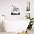 thumbnail image 5 of Purple Floral Wall Art for Living Room,Country Flower and Butterfly in Bathtub on Rustic Wood Canvas Wall Art Rustic Grey Wildflower Framed Wall Art for Bathroom Bedroom Decor,10L X 8W Inches, 5 of 6