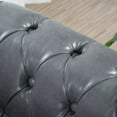 thumbnail image 6 of 84"Rolled Arm Chesterfield Sofa Couch, Modern 3 Seater Sofa Couch, Luxious Leather Couch with Thicken Seat Cushions and Button Tufted Back, Chesterfield Couch with Nailhead Trim, Gray+PU, 6 of 7
