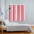thumbnail image 4 of Red Pink Stripe Kitchen Curtains 63 Inch Length, Geometric White Vertical Striped Grommet Top Bedroom Living Room Curtains, Light Filtering Cafe Curtain Drapes 2 Panels Set 84''x63'', 4 of 9
