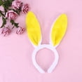 thumbnail image 4 of EeaseMX Diademas con orejas de conejo de peluche Diadema de conejo Diademas con orejas de conejo (blancas y amarillas), 4 of 7
