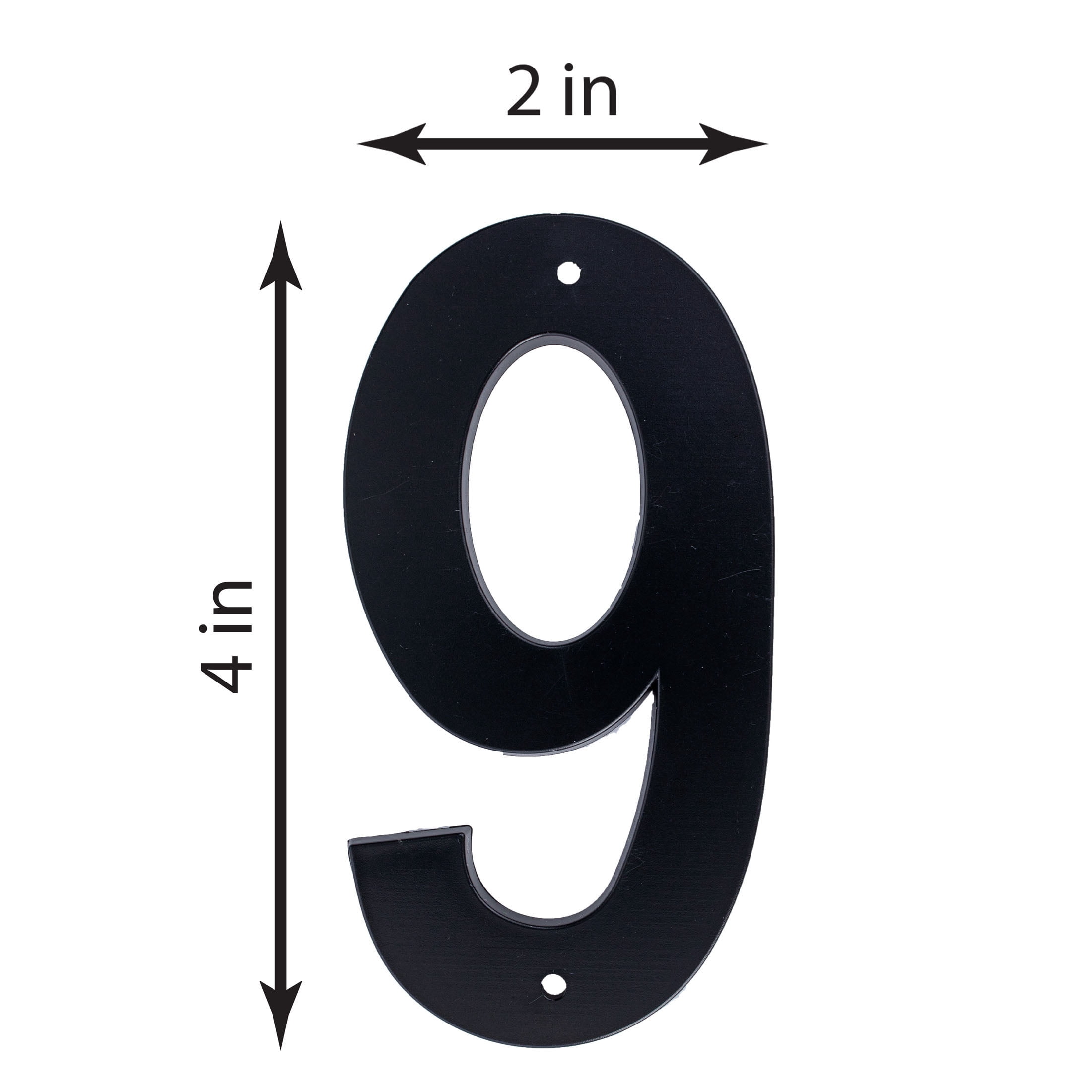 (3 pack) HY-KO 4" Black Plastic Modern Number 9