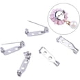 thumbnail image 3 of 100pcs Silver 20mm Stainless Steel Bar Pins Brooch Pin Backs Safety Catch Pins Craft Pin Back Clasp Brooch with 2 Holes, 3 of 6