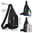 thumbnail image 2 of Bolso bandolera Aisijimo, pequeño, para mujer y hombre, casual, bandolera, color negro, 2 of 8