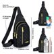 thumbnail image 2 of Bolso bandolera Aisijimo, pequeño, para mujer y hombre, casual, bandolera, color negro, 2 of 8