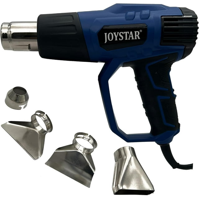 Heat Gun 1500W Heavy Duty Hot Air Gun Variable Temperature Control with 2-Temp Settings 4 Nozzles with Overload Protection for Crafts, Shrinking PVC, Stripping Paint