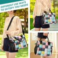 thumbnail image 5 of FORMRS Insulated Lunch Bag for Work School Unisex Large Capacity Cooler with Shoulder Strap, Gray Checkered Pattern, 5 of 6