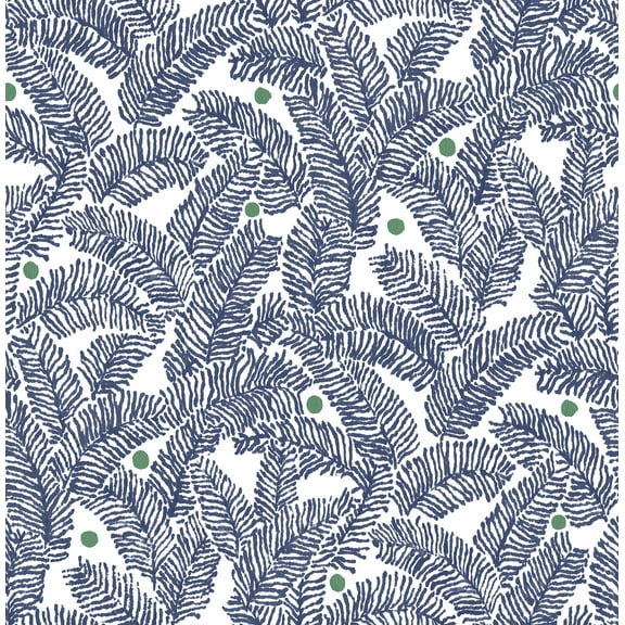 Nuwallpaper Navy Fernanda Peel & Stick Wallpaper