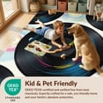 thumbnail image 4 of Design&I 9'x12' Washable Area Rug Giant Skid-Resistant Record Burst Grooved Concentric Rings Turntable Retro Vinyl Energetic for Great Room, Large Living, 4 of 7