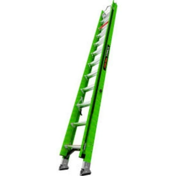 Little Giant Ladders B3145024 Hyperlite Extension Ladder with Ground Cue - Cable Hooks & Claw - Green - 24 ft. Type IAA - 375 lbs